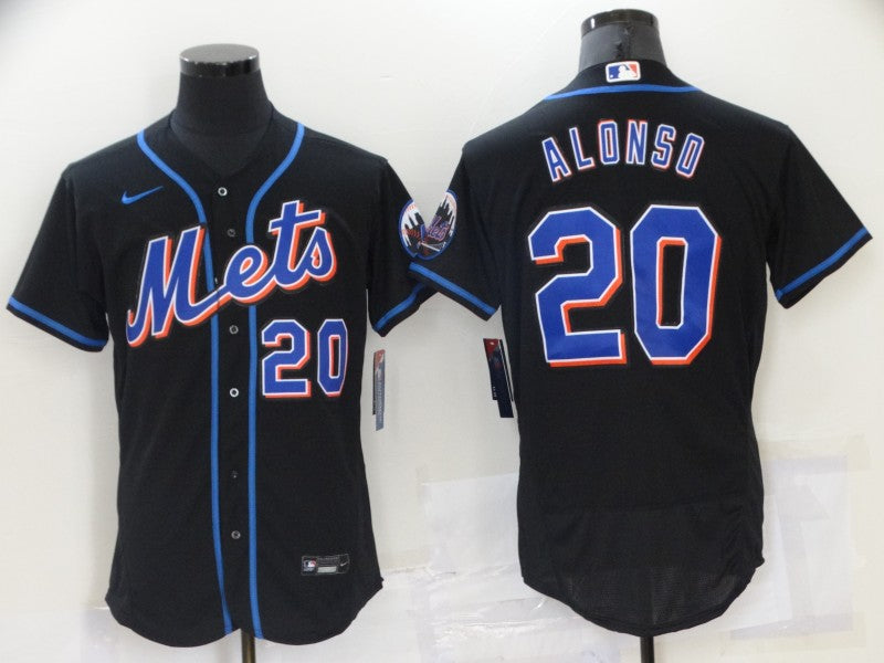 Men's New York Mets Pete Alonso #20 Black Jersey